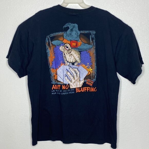 VINTAGE HALLOWEEN HAVOC 1999 Ain’t No Bluffing Authentic Wrestling T Shirt S XXL - Picture 4 of 4